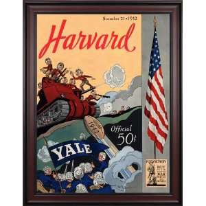  1942 Yale Bulldogs vs. Harvard Crimson 36 x 48 Framed 