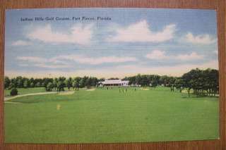 Linen Postcard Indian Hills Golf Cse Fort Pierce, Fl.  