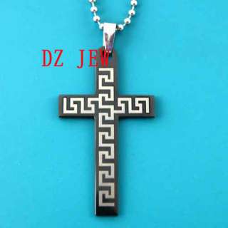 5622 Black Cross Stainless 316L Steel Pendant Necklace