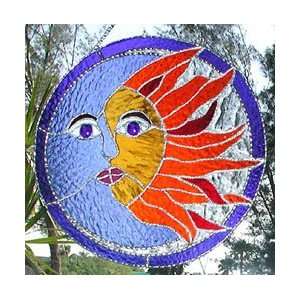 Sun & Moon Sun Catcher   Stained Glass Art Design   12  