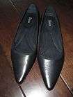 Bass Tanya Black Soft Rich Leather Pointy Toe Flats 7.5 Womens Padded 