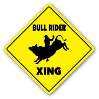 BULL RIDER CROSSING  Sign  novelty spurs cowboy boot