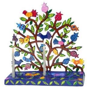  Pomegranate and bird tree Hand painted Laser Cut Metal 