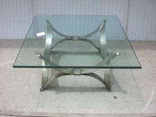 Mid Century Modern Iron And Glass Coffee Table (6201)*.  