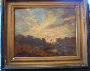  Impressionistic LANDSCAPE 1915 ARCHIE WIGLE OIL PAINTING listed artist