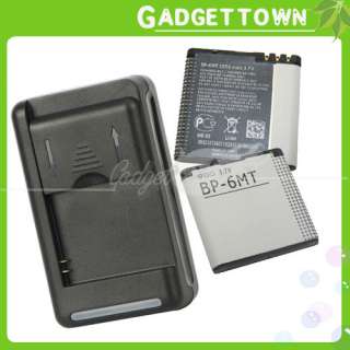 2xBP 6MT Battery+charger for Nokia E51 N81 8GB N82 6350  