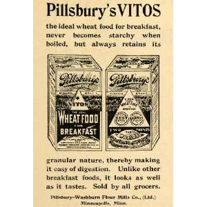  1898 Ad Pillsbury Vitos Washburn Flour Mills Wheat Food 