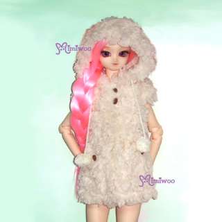 Azone Obitsu 50cm MSD Dollfie Outfit Snow Fur Hood Coat  