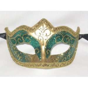    Green and Gold Colombina Punta Star Venetian Mask: Home & Kitchen