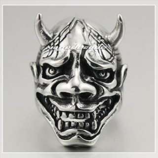Cool 316L Stainless Steel Devil Skull Men`s Ring 3E001  