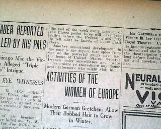 HYMIE WEISS Assassination Al Capone Kill 1926 Newspaper  