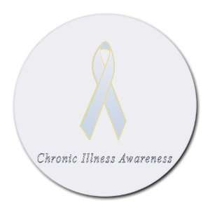  Chronic Illness Awareness Ribbon Round Mouse Pad: Office 