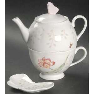    Indv W/ Cup & Teabag Holder, Fine China Dinnerware: Kitchen & Dining