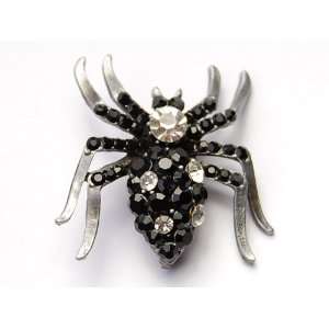   Crystal Rhinestone Tarantula Spider Insect Costume Pin Brooch Jewelry