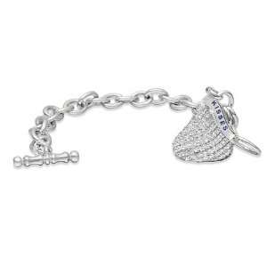  Hersheys Kisses 3 D CZ Charm Bracelet in Sterling Silver 
