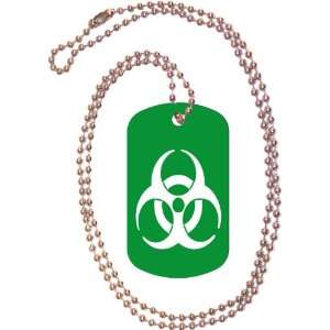  Biohazard Symbol Green Dog Tag with Neck Chain: Everything 