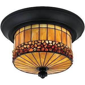   Flush Ceiling Mounted Porch Light In Mystic Black: Home Improvement