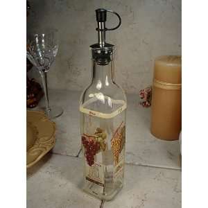  DLusso Medium glass oil bottle Grapes design Health 