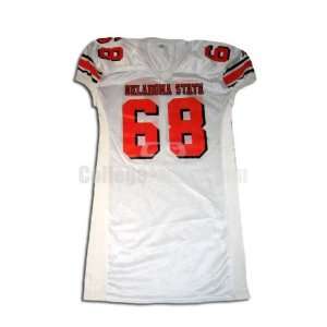 White No. 68 Team Issued Oklahoma State Football Jersey:  