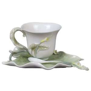  Calla Lily Porcelain Cup Set (Color): Home & Kitchen