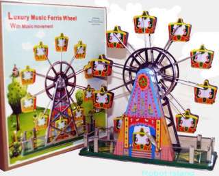 Tin Toy Ferris Wheel Windup Musical Somewhere Over The Rainbow  