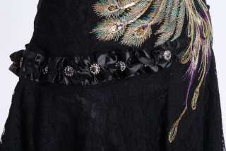 Black Womens Lace Mini Evening dress embroidery S XXL  
