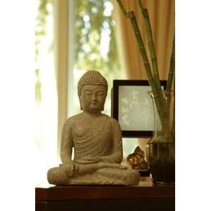  Serene Crushed Stone Buddha Statue: Home & Kitchen