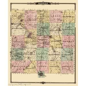  DODGE COUNTY WISCONSIN (WI) LANDOWNER MAP 1878