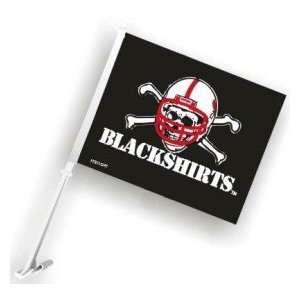  Nebraska Huskers Black Shirts Car Flag: Sports & Outdoors