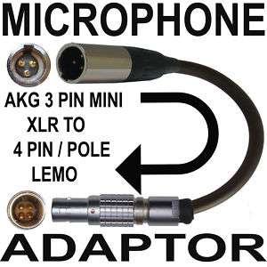AKG TA3F MINI XLR TO 4 PIN LEMO MICROPHONE ADAPTOR  