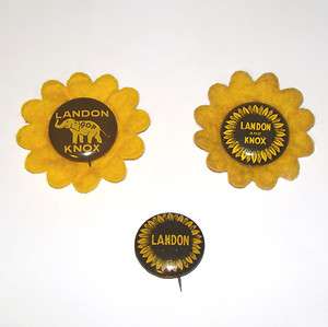 Different Landon Knox Political Pinback Buttons VG NR  