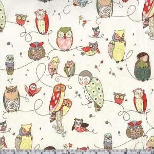  45 Wide Spotted Owl Natural Fabric By The Yard: Arts 
