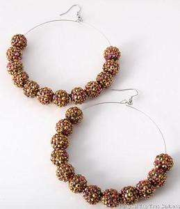 HOOP COPPER BROWN BLING FIREBALL PAPARAZZI BASKETBALL WIVES 