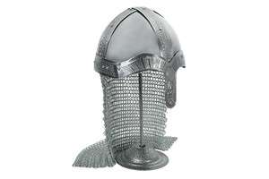 SPANGENHELM W/ AVENTAIL & STAND MEDIEVAL NORMAN HELMET;901126  
