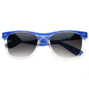   Half Frame Translucent Clear Wayfarers Sunglasses