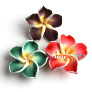 150x Mixed Flower Fimo Polymer Charms Beads 20mm 110585  