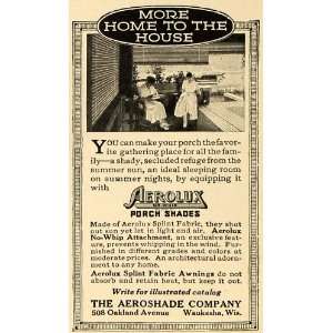 1916 Ad Aeroshade Waukesha Porch Shade Home Fabric   Original Print Ad