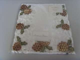 Gold Cones Table Runner 9 x 66   embroidered with pine cones and 