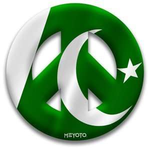 peace Symbol Magnet of Pakistan Flag by MEYOTO LLC