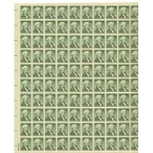  George Washington Full Sheet of 100 X 1 Cent Us Postage Stamps 