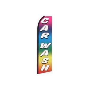 Car Wash (Rainbow) Feather Banner Flag (11.5 x 3 Feet)