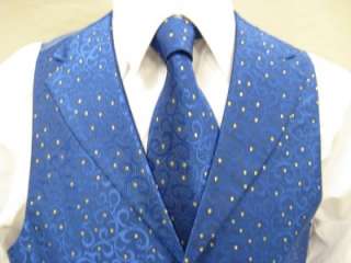 Mens Suit Tuxedo Dress Vest Necktie Bowtie Hanky Set Royal Blue 