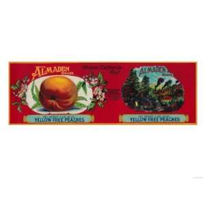  Almaden Peach Label   San Francisco, CA Premium Poster 