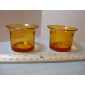  Set of 2 Amber Votive Candle Holders: Home Improvement