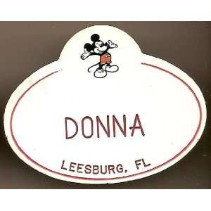  Walt Disney World Donna Name Tag 