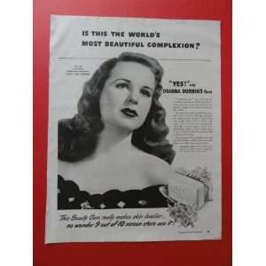   advertisment (Deanna Durbins.) original vintage magazine Print Art