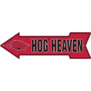  Arkansas Razorbacks   Hog Heaven   Metal Arrow Sign 6 X 20 