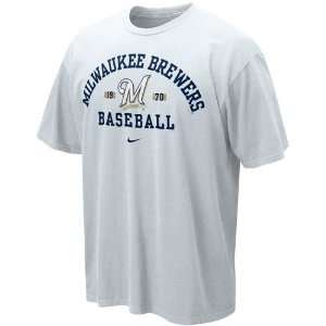   Nike Milwaukee Brewers White Safety Squeeze T shirt: Sports & Outdoors