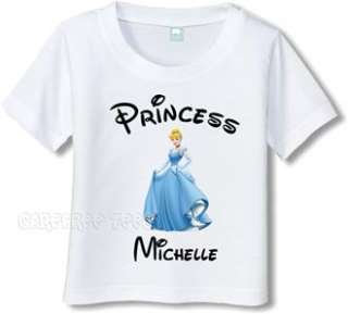 Disney Princess Tiana or Cinderella T Shirt Personalized YOUR NAME or 