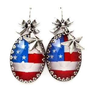  American Flag USA   American Women USA Flag Earrings 